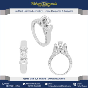 La mejor moda 18kt Anillo de diamantes de oro blanco Calidad asegurada Nuevo diseño para compromiso Aniversario de bodas o fiesta - Product Image 3
