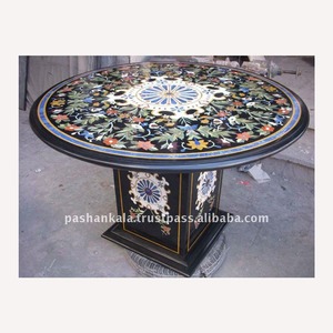 สีดำแฮนด์เมด Inlay ตารางด้านบนสำหรับตกแต่งบ้าน - Product Image 1