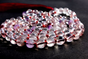 Collana annodata <span class=keywords><strong>Mala</strong></span> con pietre preziose naturali Super sette di alta qualità 108 perline perline di preghiera Japamala - Product Image 3