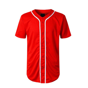 Nouveauté, maillot de baseball en tissu 100% polyester, logo personnalisé, uniforme de baseball unisexe, rouge, couleur personnalisée, respirant, taille plus - Product Image 1