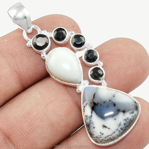 Unique 925 Sterling Solid Silver Dendrite Opal Gemstone Pendant <b>Handmade</b> <b>Jewelry</b> For Wholesale Supplier ODM OEM - Product Image 1