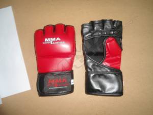Gants de MMA noirs sur mesure en gros, logo personnalisé, cuir PU, sans doigts, gants d'entraînement pour la cage, protège-dents, costumes de MMA - Product Image 4