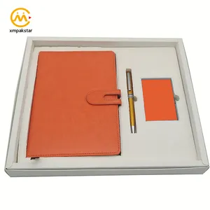 Xiamen Factory Custom personale in pelle diario con copertina rigida Organizer taccuino e Set di penne