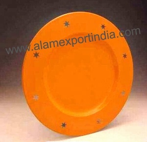Assiette de présentation 33cm en aluminium recouvert de poudre d'or pour la salle à manger - Product Image 3