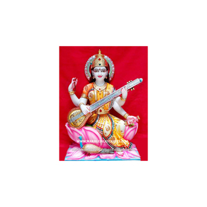 Exclusive Colored Marble Saraswati Maa Statue - Product Image 1