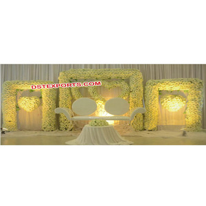 การออกแบบล่าสุดงานแต่งงานเวทีดอกไม้ผนังเฟรมที่ยอดเยี่ยมดูเวทีตกแต่งดอกไม้แผงอินเทรนด์งานแต่งงานเวทีเฟรม - Product Image 1