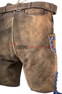 Pantalones Trachten Bávaros Personalizados de Cuero de Ante con Diseño de Logotipo, Último Modelo Alemán, Lederhosen Bávaros para Hombre, Pantalones Cortos Bávaros - Product Image 2