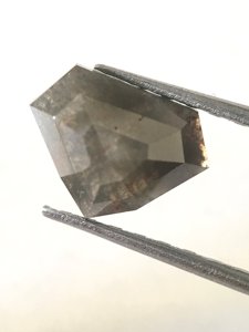 Perles grises naturelles, diamants en forme de poire Antique, sel et poivre, 100% - Product Image 4