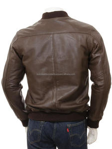 Blouson aviateur d'hiver personnalisé pour hommes avec la dernière conception en cuir de vache respirant grande taille - Product Image 2