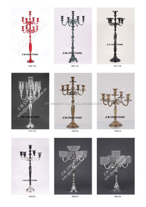 Best-seller Candélabre au design antique à 5 bras Bougeoir en métal et cristal pour la décoration de salon ou d'hôtel à la maison - Product Image 5
