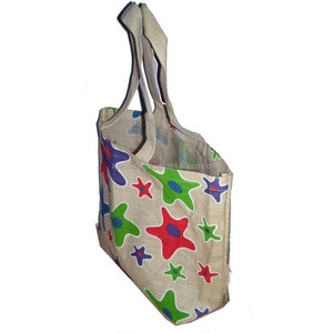 GEOMETRIC PRINTED JUTE MINI HANDLED SHOPPING <b>BAG</b> From DELHI - Product Image 2