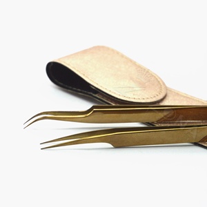 Pinzas Profesionales de Acero Inoxidable Color Oro Rosa para Extensión de Pestañas - Paquete al por Mayor para Artistas - Product Image 1