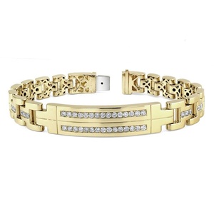 Pulsera de tenis de diamantes reales de oro amarillo de 14 quilates Hermosas pulseras y brazaletes de diamantes - Product Image 1