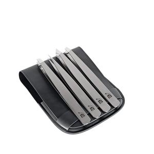 Juego de Pinzas para Cejas y Pestañas de Acero Inoxidable de 4 Piezas con Punta Inclinada, Alta Calidad ODM/OEM, Herramienta de Belleza de Venta Caliente 2026 - Product Image 3