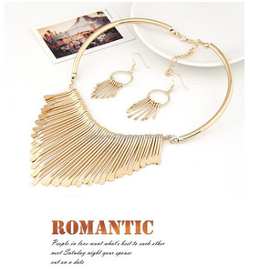 Premium Quality Fashion Women Tassel Gold Pendant Chain Choker <b>Collar</b> Bib Necklace Jewelry - Product Image 1