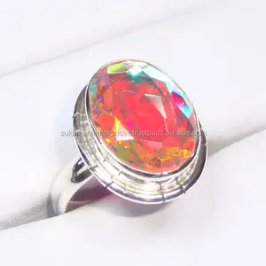 Mercury mystic topaz 925 sterling silver ring easter christmas spring summer valentine mothers day wholesale Indian jewelry