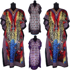 ชุดเดรสสตรีเซ็กซี่ผ้าคอตตอนสไตล์ดูไบเดรสผ้าคอตตอนสไตล์อินเดียคาฟตันสำหรับใส่ไปทะเล - Product Image 1