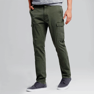 Pantalon cargo multi-usages multi-poches 100% coton à taille mi-haute avec fermeture boutonnée, séchage rapide, anti-plis, écologique pour hommes - Product Image 2
