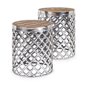 Taburete lateral para sofá, cabecera de METAL - Product Image 4