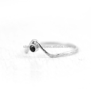 Wholesale 14K Yellow Gold Black Diamond Band Engagement <b>Ring</b> Jewelry - Product Image 3