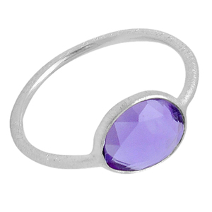 Anillo de piedras preciosas de amatista, anillo de Plata de Ley 925 con ajuste de bisel Chapado en plata, anillo de moda para regalo de boda, aniversario - Product Image 4