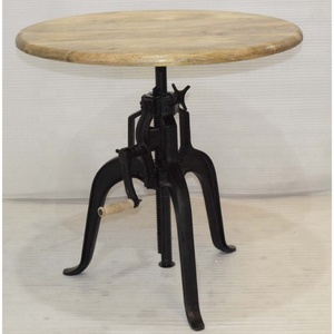 Urban Loft Vintage mecanismo de manivela de hierro fundido elevación manual mesa de comedor al aire libre para restaurante Club sala de estar Metal duradero - Product Image 2