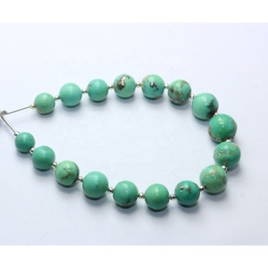 Perles Naturelles de Forme Ronde Turquoise Arizona 7x11mm Lisse - Product Image 1
