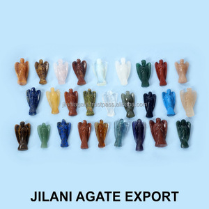Venta al por mayor de 2 pulgadas Jilani Pocket Angels, Ágata tallada, cuarzo blanco, piedras preciosas semipreciosas, manualidades de oficina, estilo Feng Shui para - Product Image 6