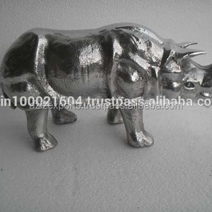 Escultura decorativa de Rhino de aluminio, escultura de mesa - Product Image 2