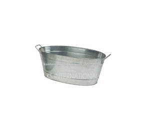 Jardinera Moderna Ovalada de Acero Galvanizado para Exteriores, Maceta Metálica para Flores de Jardín, Bodas y Regalos - Product Image 1