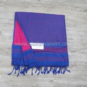 Turkish Terry <b>Towel</b> Custom 100% Cotton Bath <b>Towels</b> Blue White and Black <b>Striped</b> Fouta Embroidered Terry <b>Towel</b> - Product Image 5