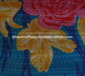 Vintage Reversible Handmade Kantha <b>Cushion</b> <b>Cover</b> - Product Image 3