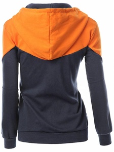 Sudaderas con capucha a rayas con estampado personalizado para hombres y mujeres, tejido de punto de estilo informal bordado Technics, sudadera con cremallera de dos colores - Product Image 4