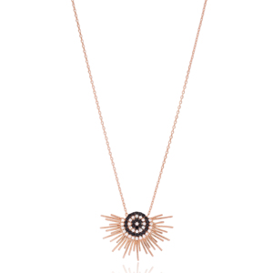 Collier en argent Sterling 925 fait à la main, bijoux turcs demi-soleil, nouvelle tendance, vente en gros, livraison gratuite - Product Image 1