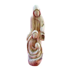 Estatua de madera de oliva tallada a mano, Santa Familia, Virgen María, bebé Jesús, Tierra Santa, carvings de madera de oliva