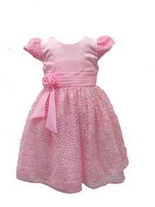 Vestido de princesa bebé de puntos diminutos de manga corta de gran venta para niñas, ropa infantil para exportación a granel - Product Image 4