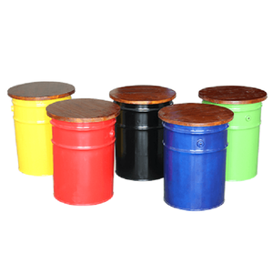 Tabouret de tambour en fer et cuir, prix Direct usine - Product Image 2