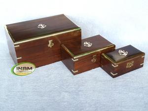 Caja de Madera Hecha a Mano de la Mejor Calidad con Hermoso Diseño Decorativo, Incrustaciones de Ancla Náutica, Latón Pulido - Cajas de Madera Elegantes - Product Image 2
