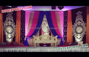 Wedding Stage Glittering Embroidered Back <b>Panel</b> Embroidered Backdrop <b>Curtains</b> Manufacturer and Exporter - Product Image 3