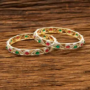 Cz Stone Fancy Traditional <b>Bangles</b> - 55670 - Product Image 1