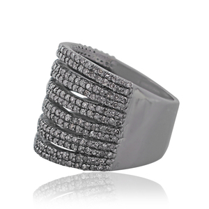 Anillo de Plata de Ley 925 con Diseño Indio Hecho a Mano con Diamantes Pavé, Nuevo Diseño de Anillo de Jaula - Product Image 2