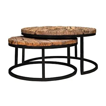 TABLE basse professionnelle en bois, 2 pièces/lot, TABLE basse ronde industrielle, décoration pour la maison, bas prix