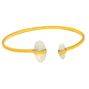 พลอยมูนสโตนสีรุ้งชุบด้วยทองคำ925สเตอร์ลิงเงินปรับได้กำไลข้อมือแฟชั่นสำหรับวันครบรอบแต่งงาน - Product Image 1