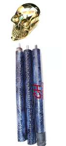 Canne de marche antique faite à la main poignée en laiton nautique en cuir gaufré bleu à la mode matériau en bois pour la course à pied randonnée - Product Image 2