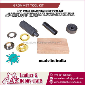 Superior Range Solid Brass Grommets Kit | Heavy Duty Metal Eyelets Set for <b>Leather</b> Craft Canvas Tarpaulin Shoes Bags Repair - Product Image 2