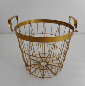 Fil de Fer rond Brillant Or Panier De Rangement - Product Image 4
