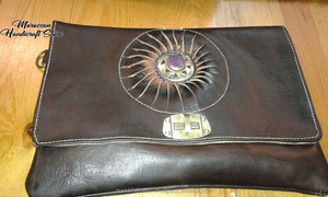 Excellent sac à bandoulière en cuir véritable pour femmes Design de sac à main par Made in Morocco - Product Image 3