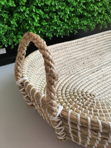 Panier de rangement pliable en herbe de mer naturelle, écologique, avec poignée en corde, pour le change de bébé - Product Image 5