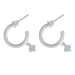 Uncut Crystal Quartz 925 <b>Silver</b> <b>Huggie</b> Stud Earrings Jewelry Classic Style Fashion Stud Earring Low Price for Women, Unisex - Product Image 1
