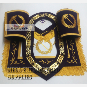 ผ้ากันเปื้อนหนังลายริบบิ้นของกลุ่มเมสันแกรนด์ลอดจ์ งานปักครอสติชลายละเอียดอ่อน งานฝีมือปักเย็บของเครื่องราชอิสริยาภรณ์ - Product Image 3
